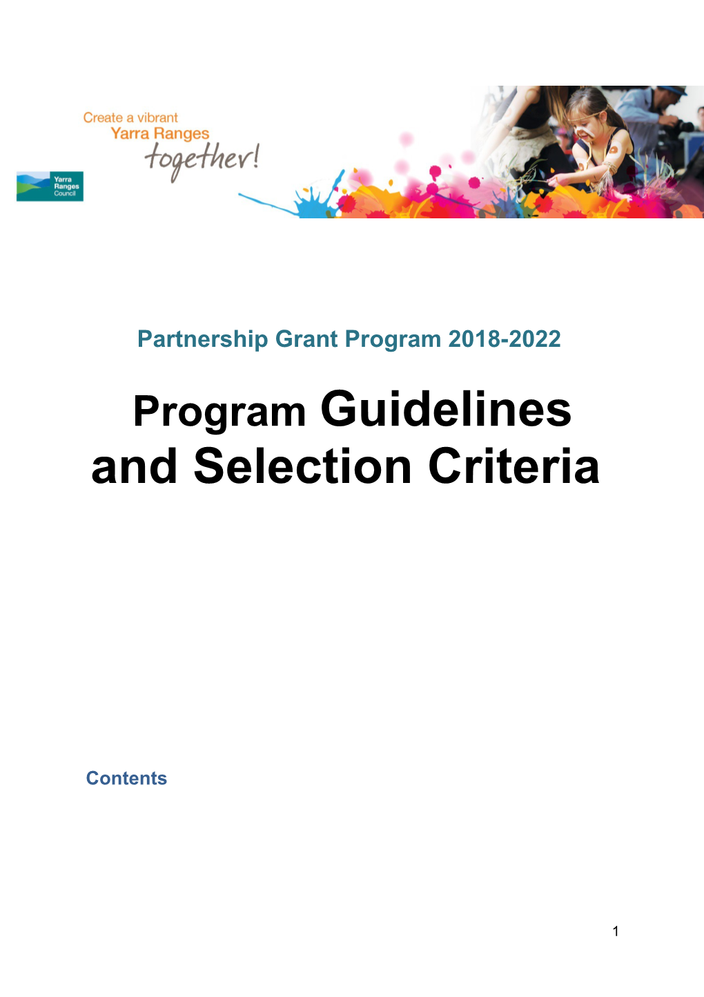 Program Guidelines and Selection Criteria