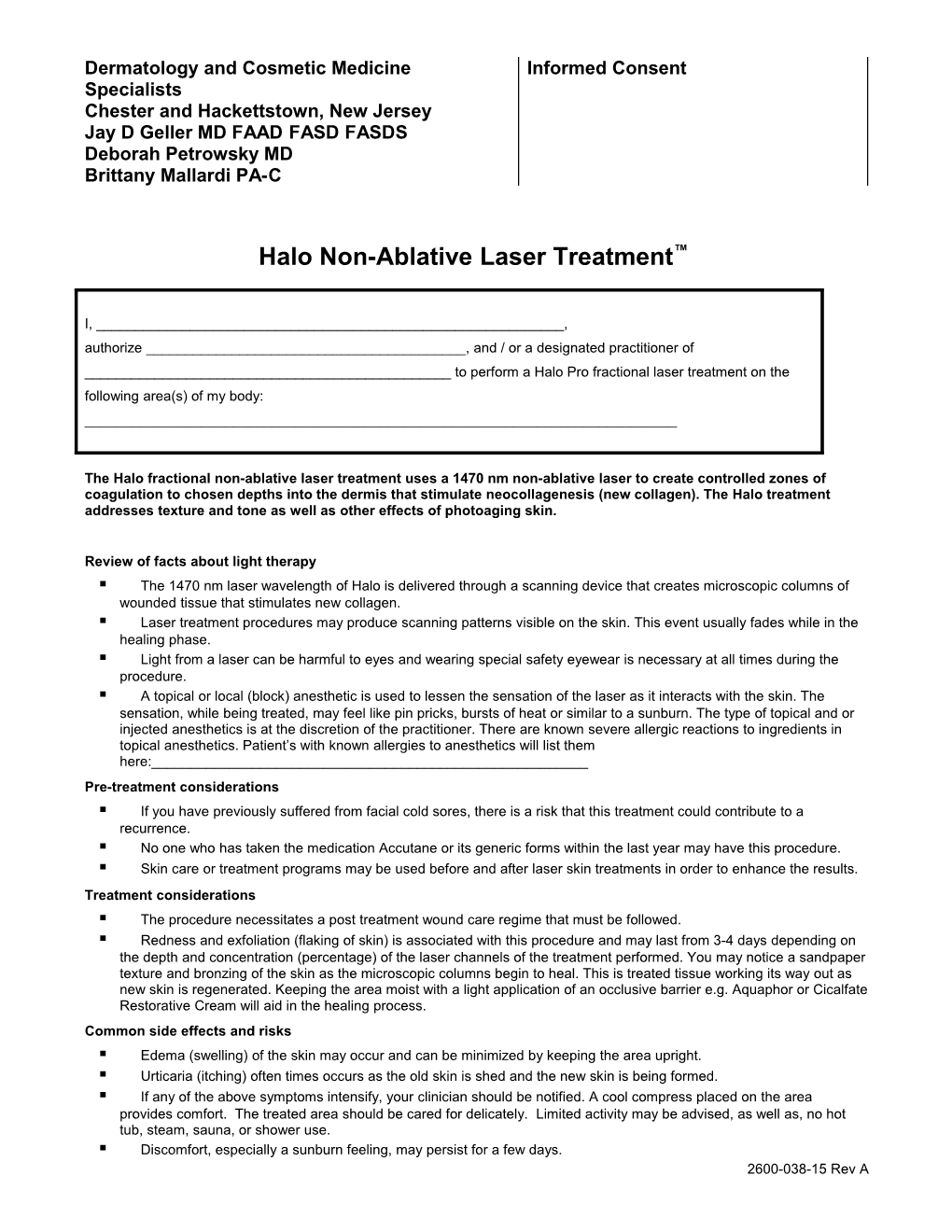 Halo Non-Ablative Laser Treatment