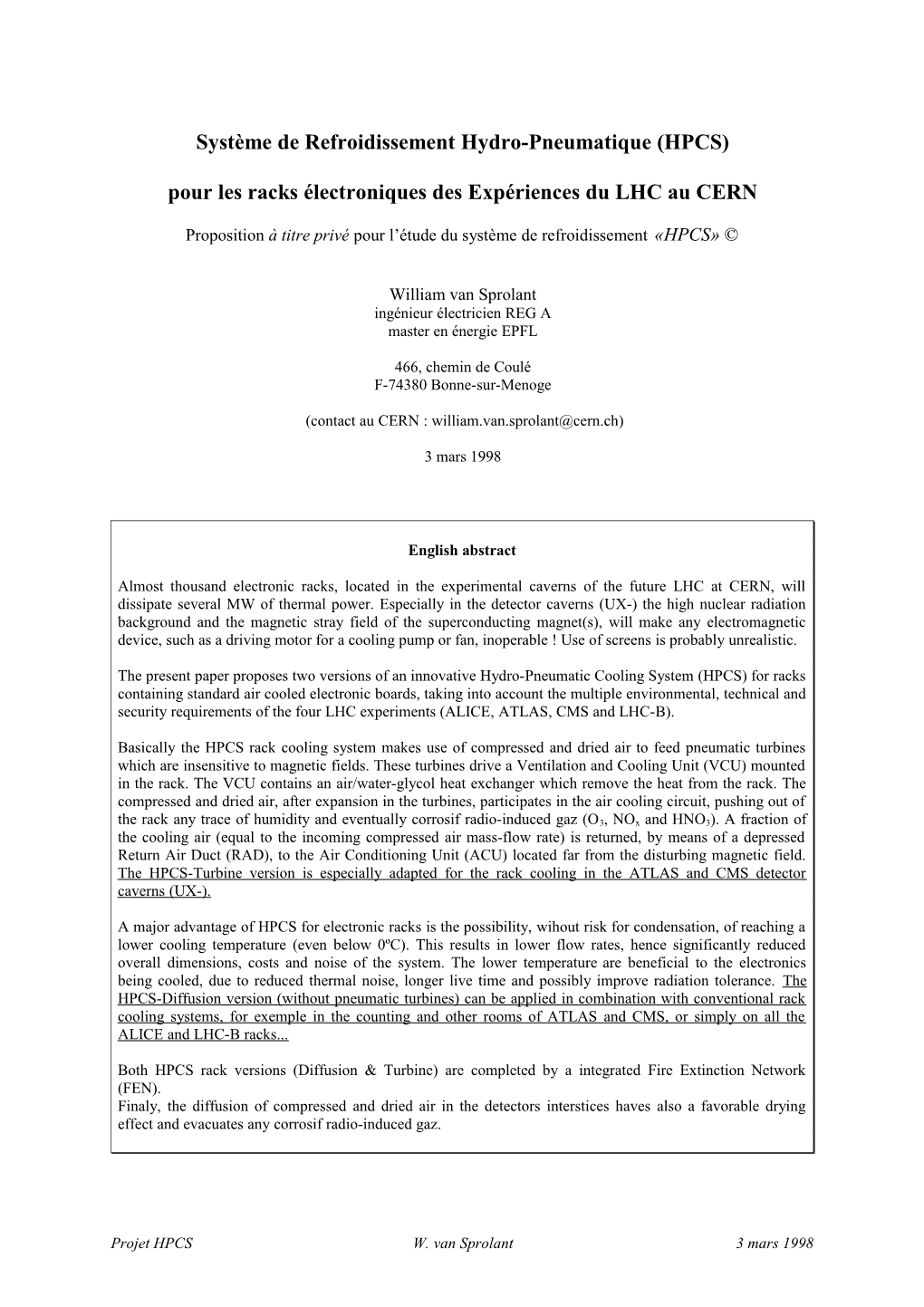 Dispositif De Refroidissement Pneumatique Pour L Electronique