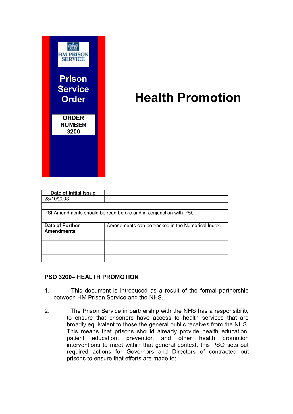 PSO 3200 - Health Promotion