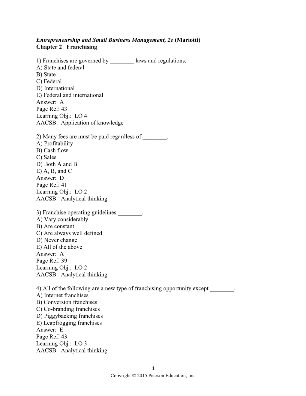 Entrepreneurship and Small Business Management, 2E (Mariotti)