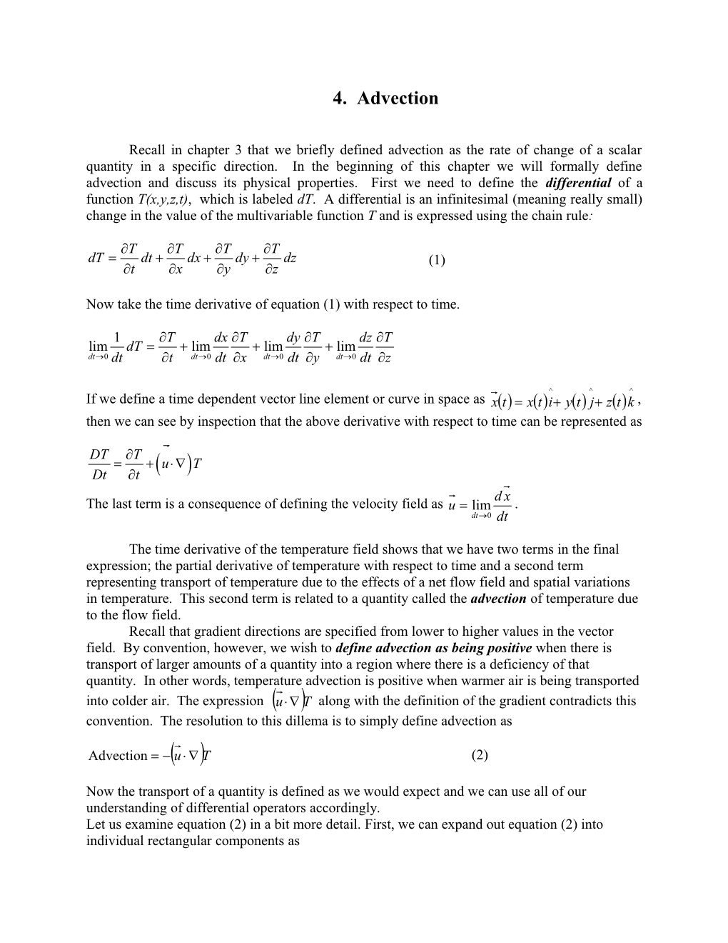 Now Take the Time Derivative of Equation (1) with Respect to Time