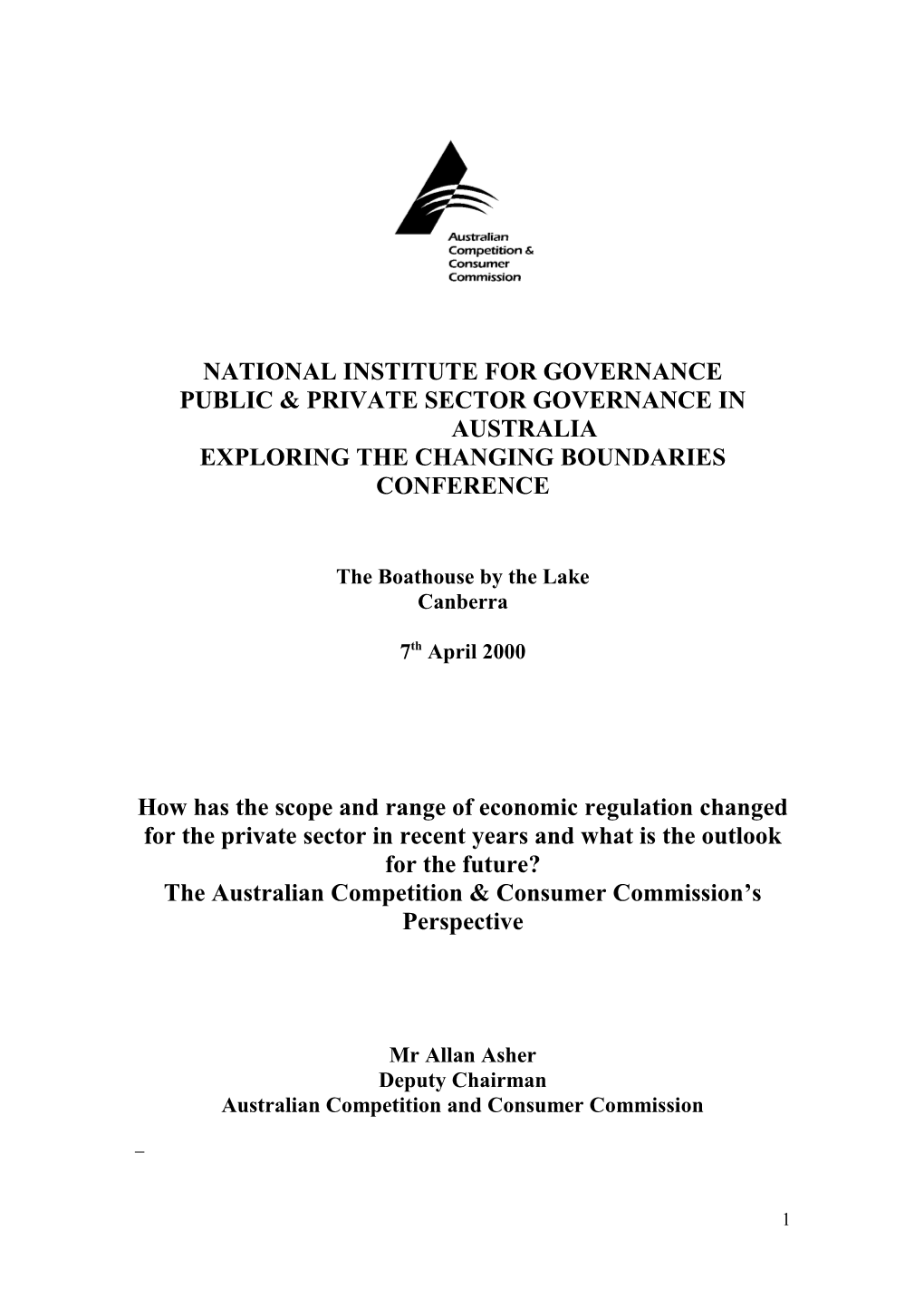 National Institute for Governance