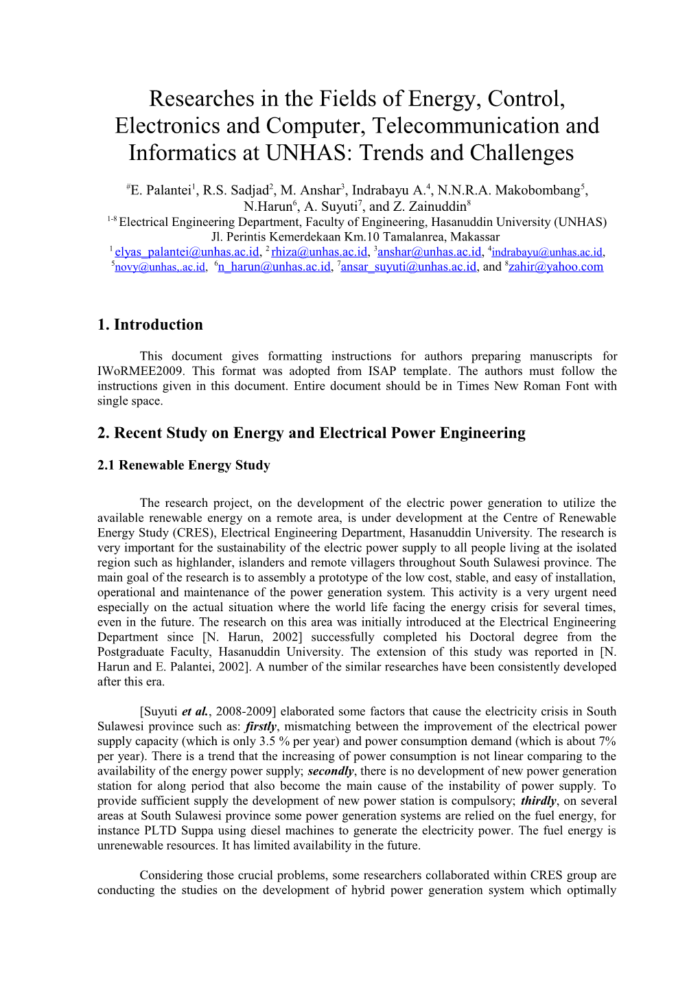 2. Recent Study on Energy and Electrical Power Engineering