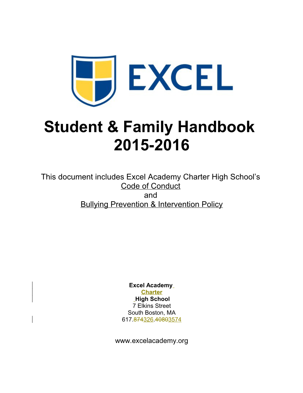 This Document Includes Excel Academy Charter High School S