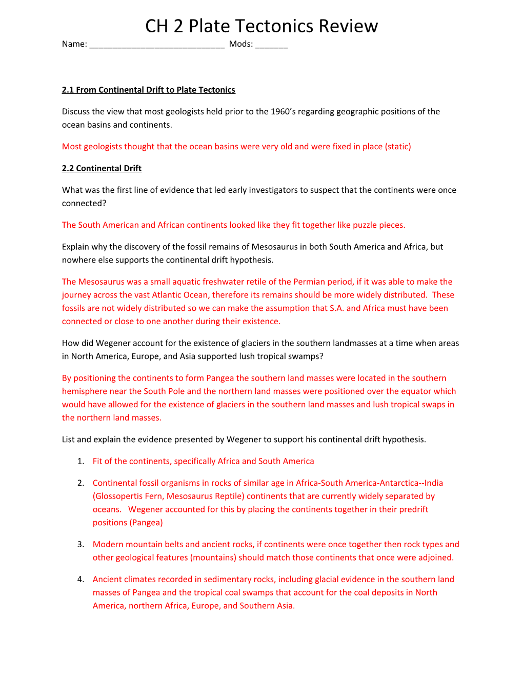 2.1 from Continental Drift to Plate Tectonics