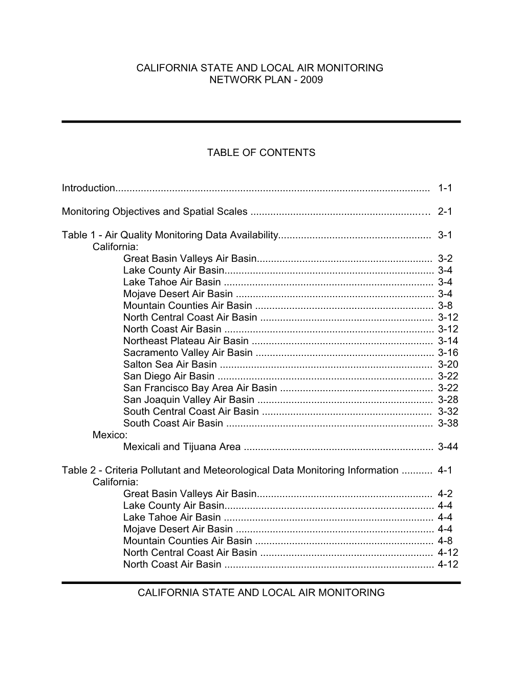 Background Material: 2004-11 State and Local Air Monitoring Network Plan