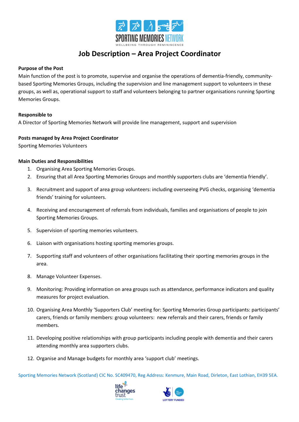 Job Description Area Project Coordinator