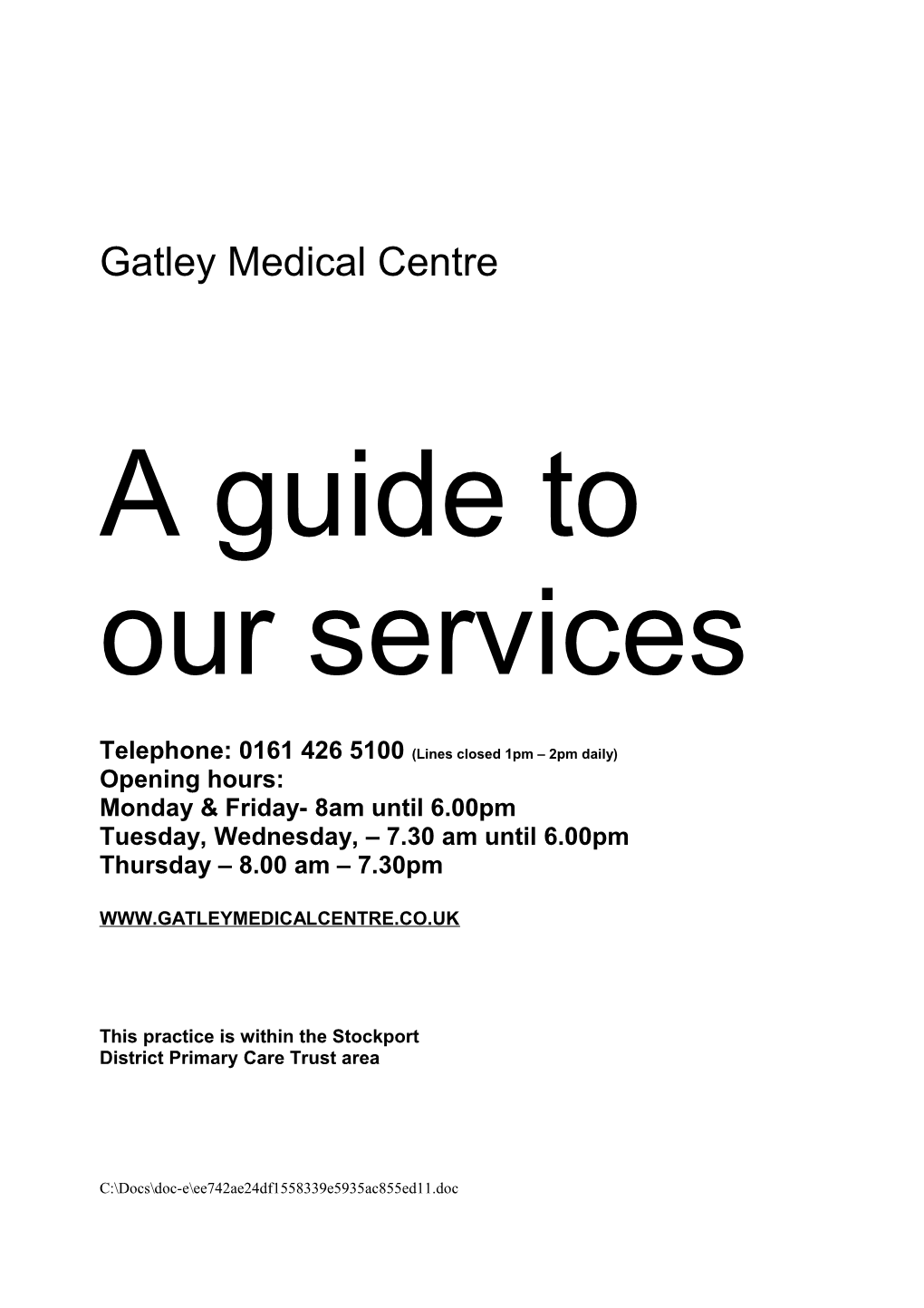 Introductory Copy for GP Guidelines