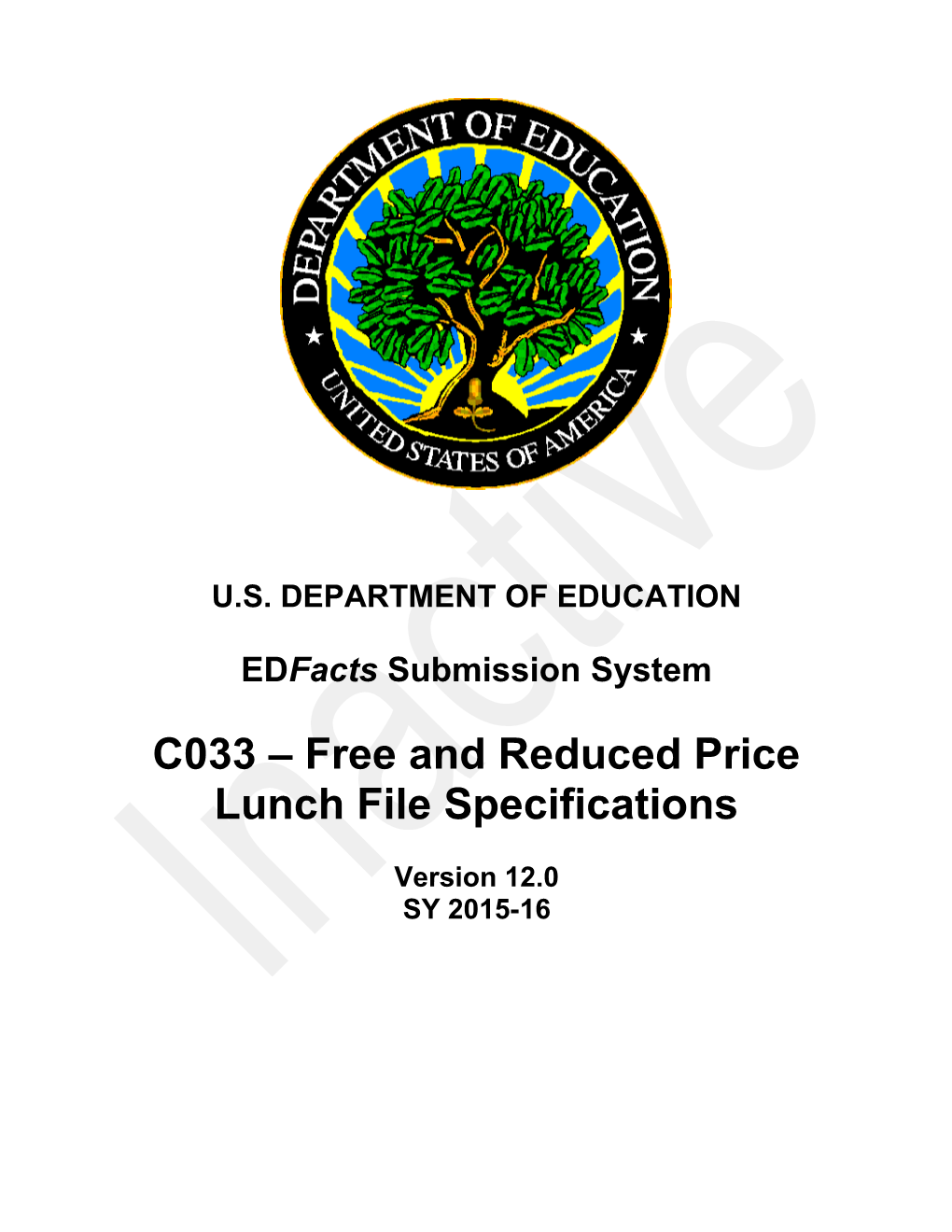 Free Reduced Price Lunch File Specifications