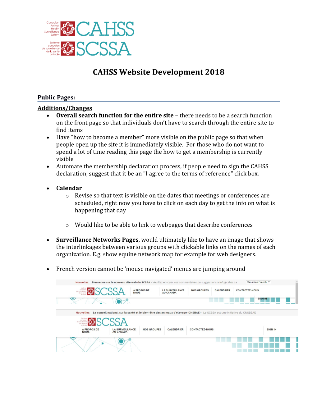 CAHSS Website Development 2018