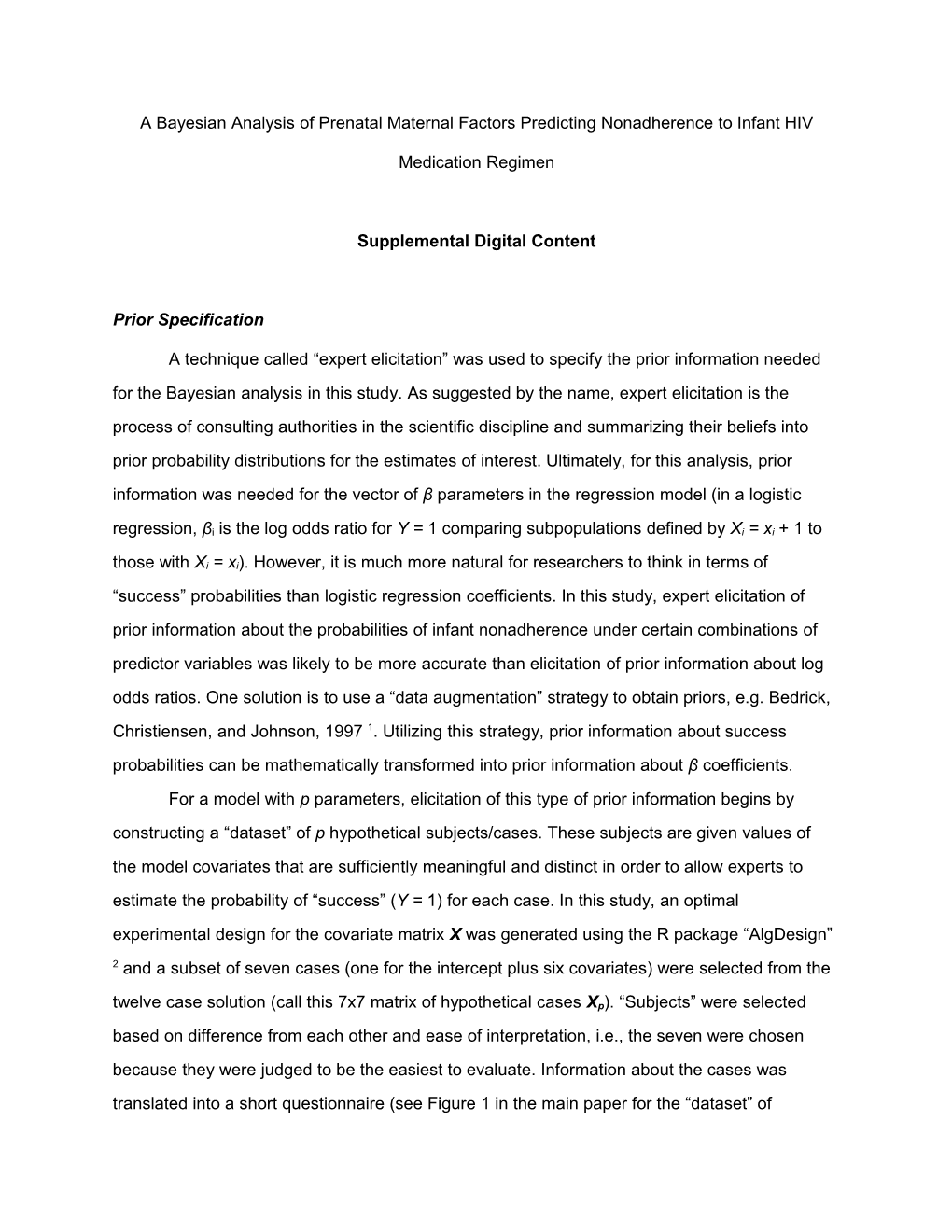 A Bayesian Analysis of Prenatal Maternal Factors Predicting Nonadherence to Infant HIV