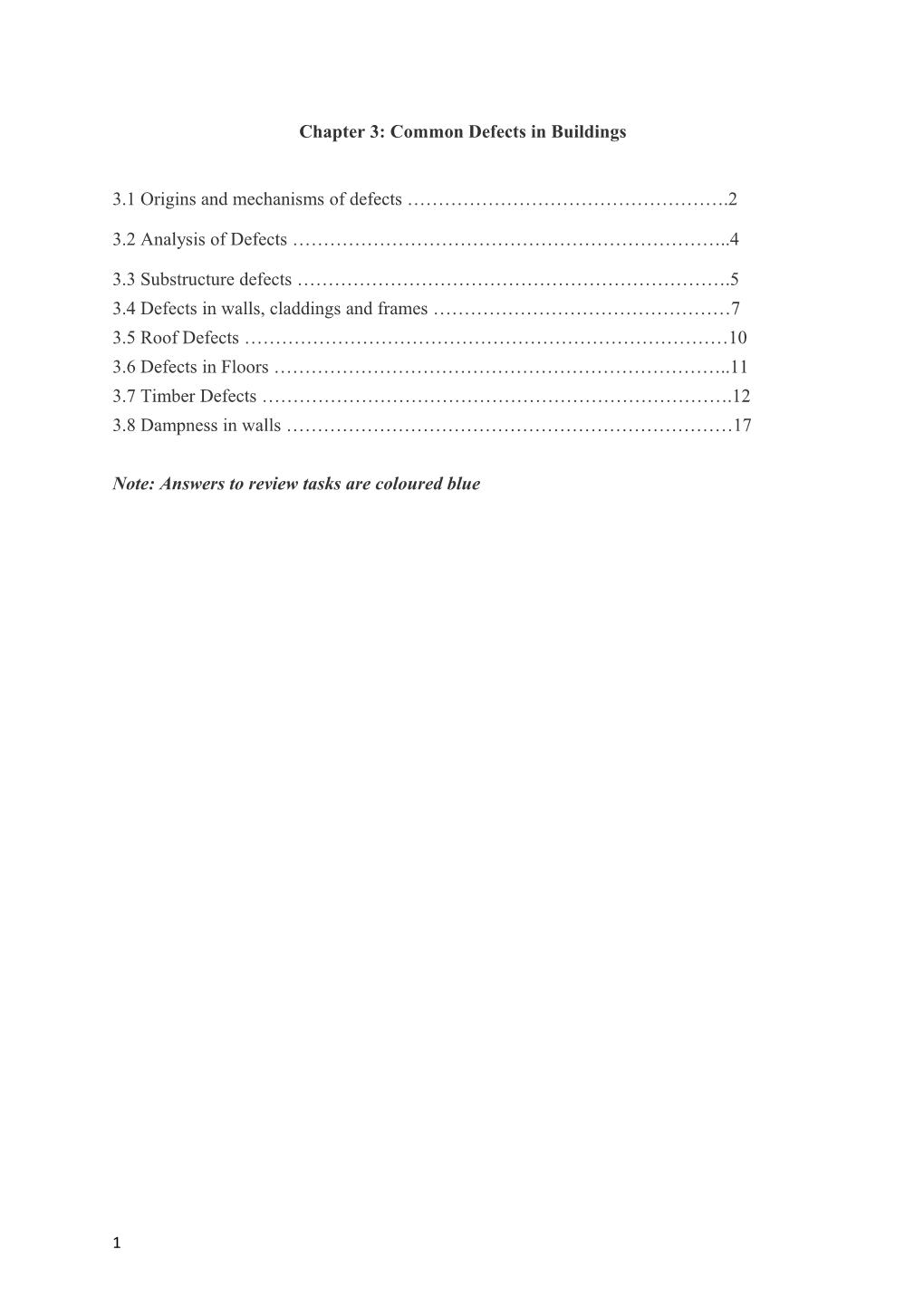 Chapter 3: Common Defects in Buildings