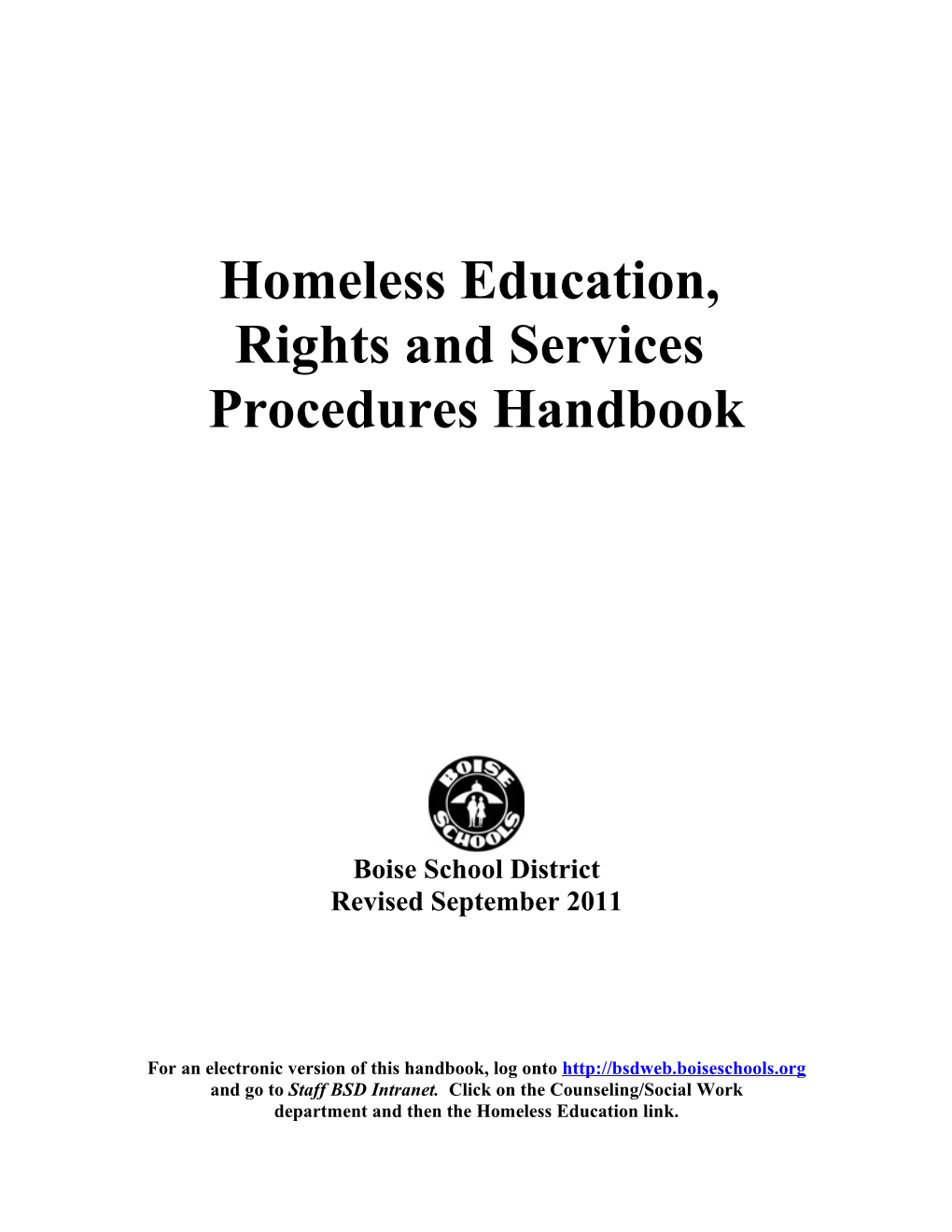 For an Electronic Version of This Handbook, Log Onto