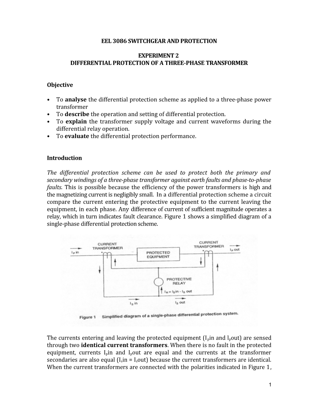 Eel 3086 Switchgear and Protection