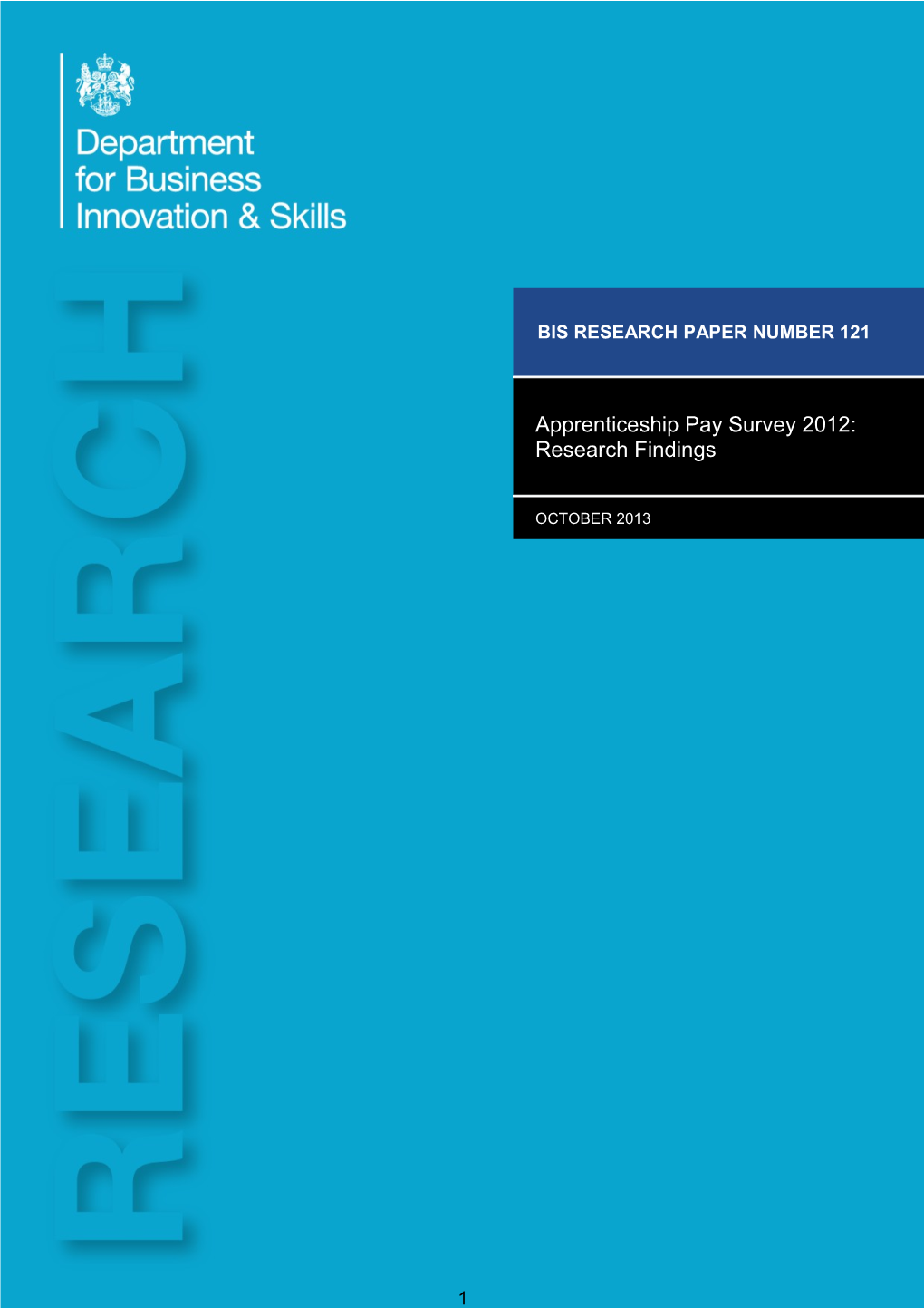 Apprenticeship Pay Survey 2012: Research Findings