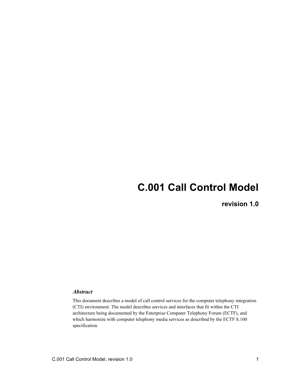 C.001 Call Control Model