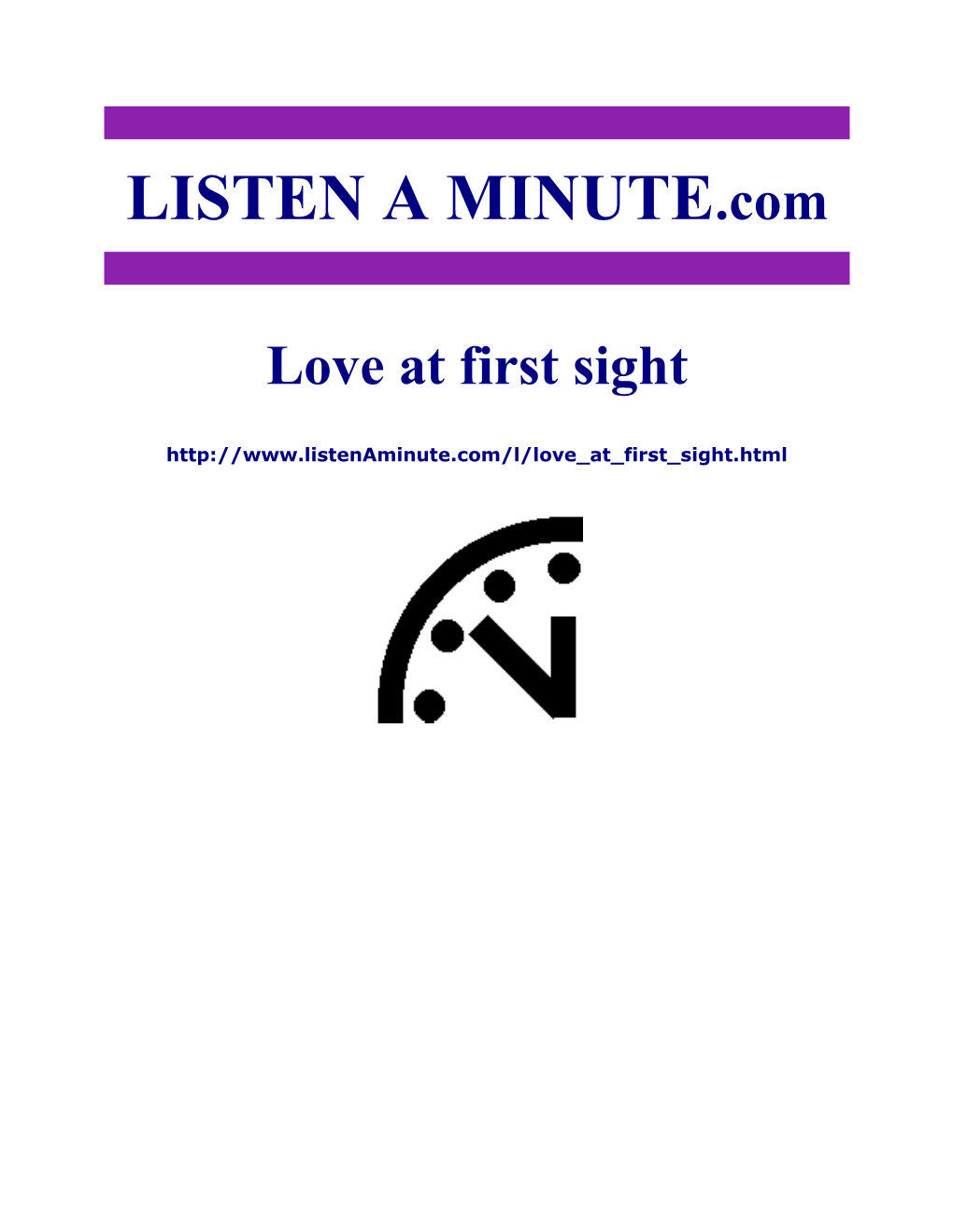 Listen a Minute.Com - ESL Listening - Love at First Sight