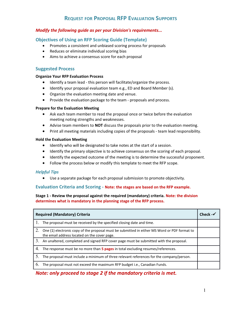 A Guide to RFP Evaluation