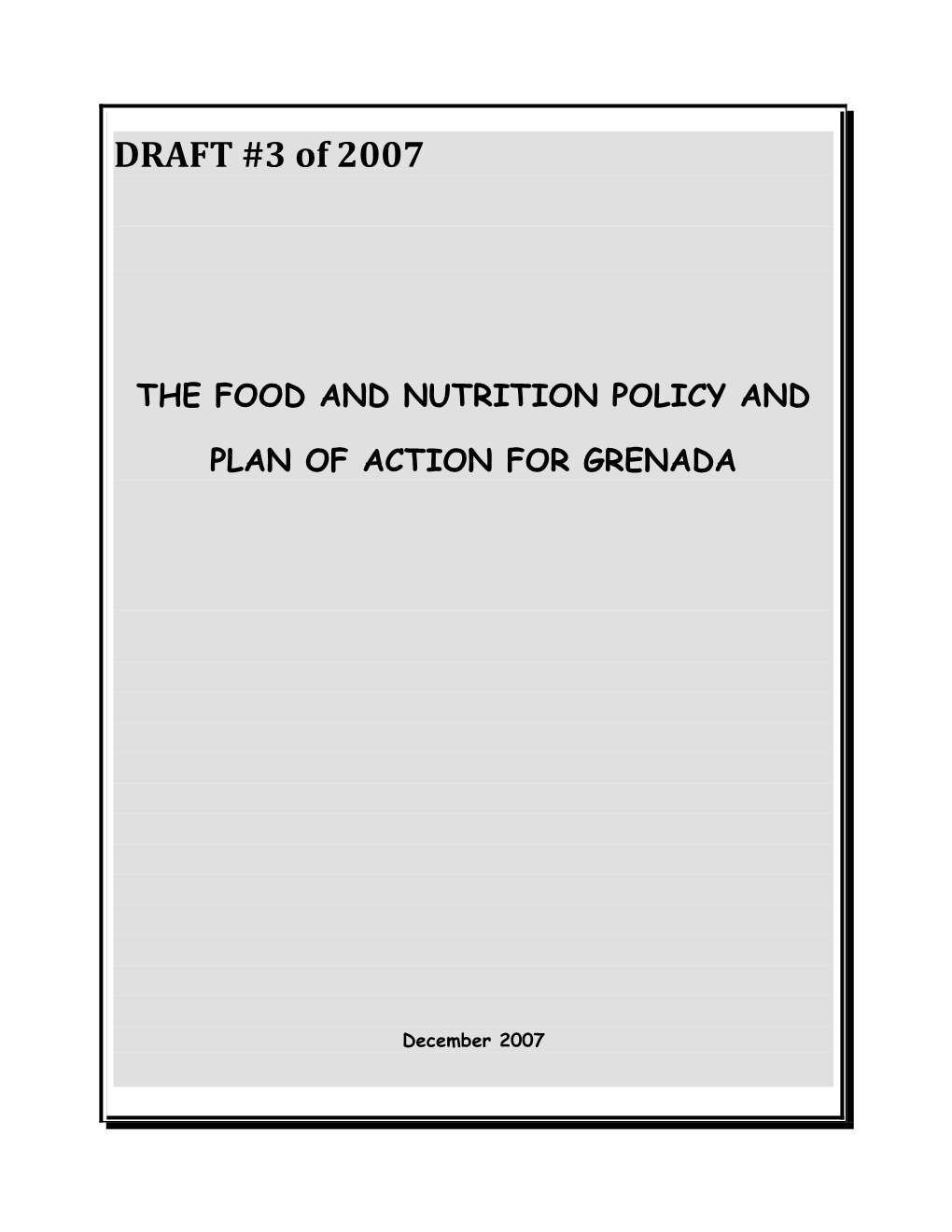 Food and Nutrition Policy from Grenada Government 2007