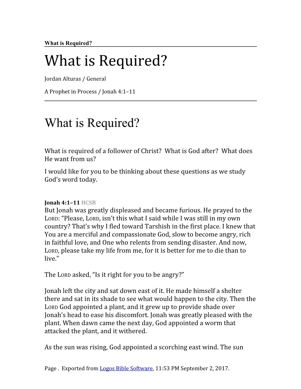 What Is Required?