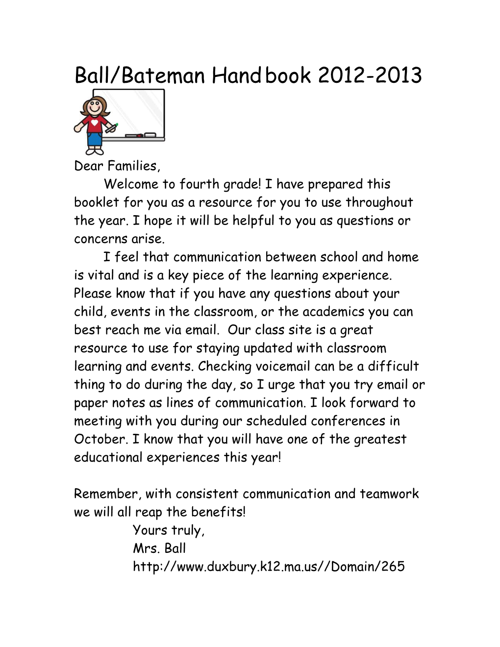 Ball/Bateman Handbook 2012-2013