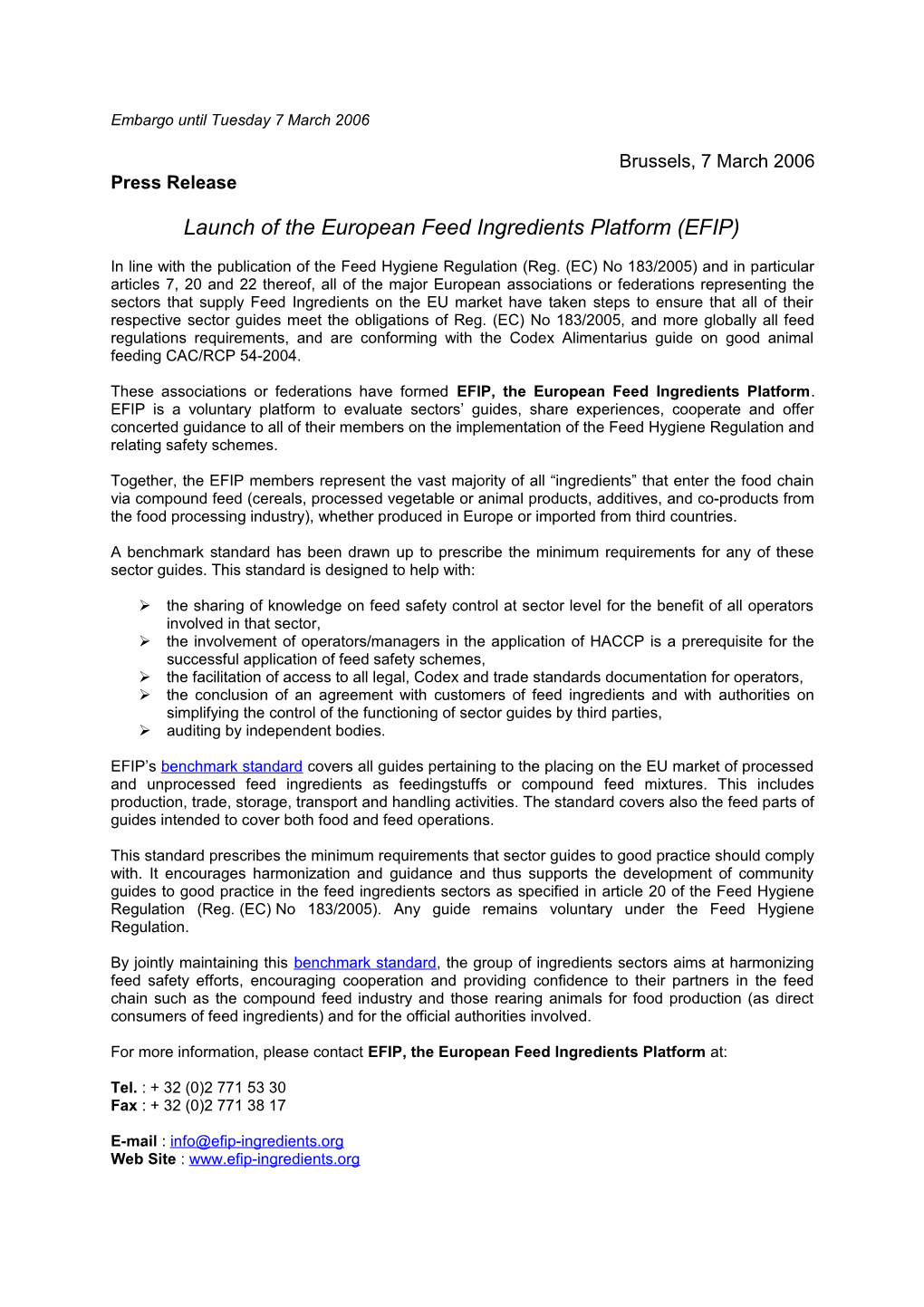 Launch of the European Feed Ingredients Platform (EFIP)