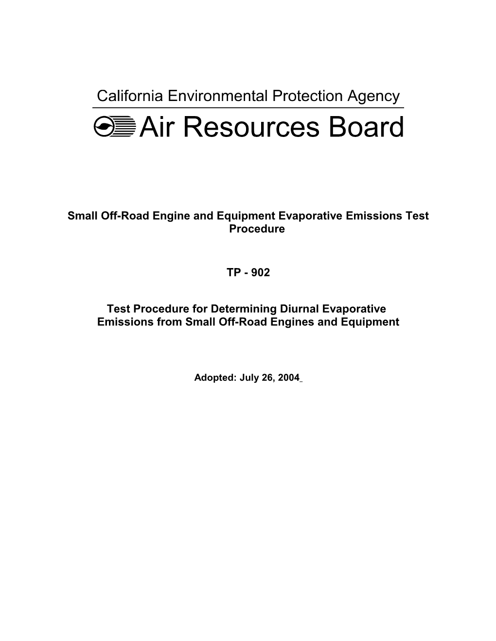 Rulemaking Informal: 2003-05-08 Draft Evaporative Emission Test Procedure TP-902