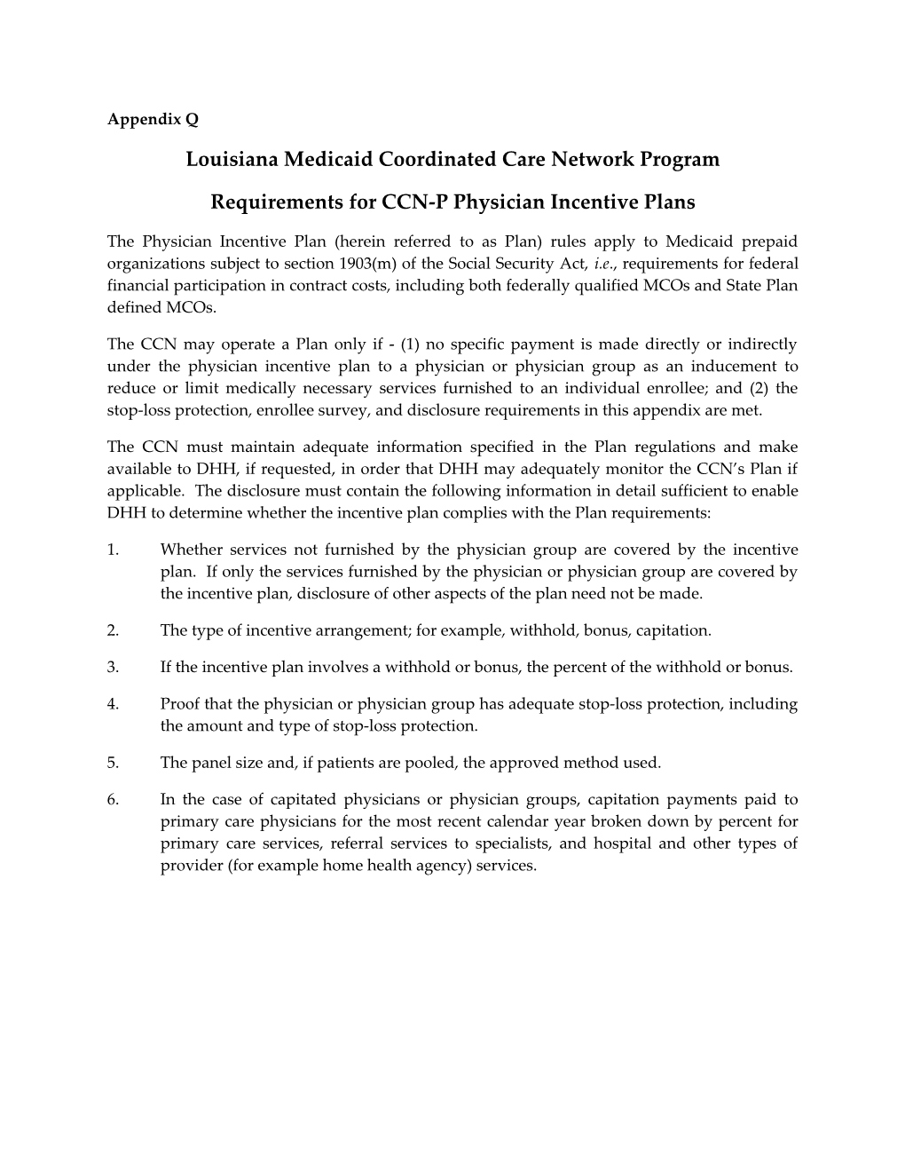 Louisiana Medicaid Coordinated Care Network Program