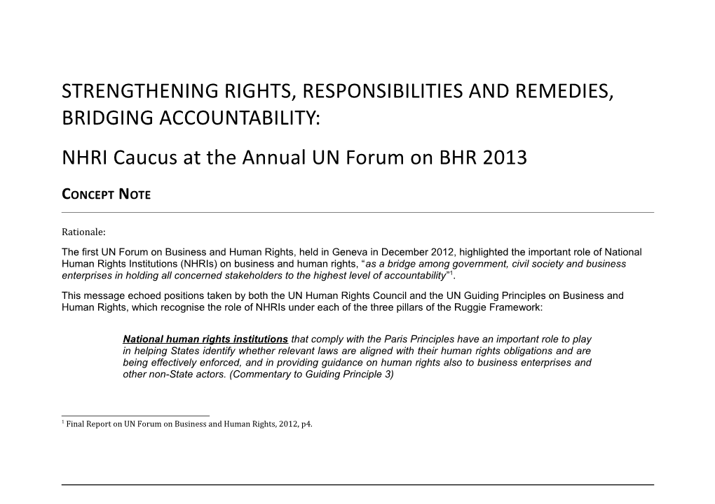 Strengthening Rights, Responsibilities and Remedies, Bridging Accountability