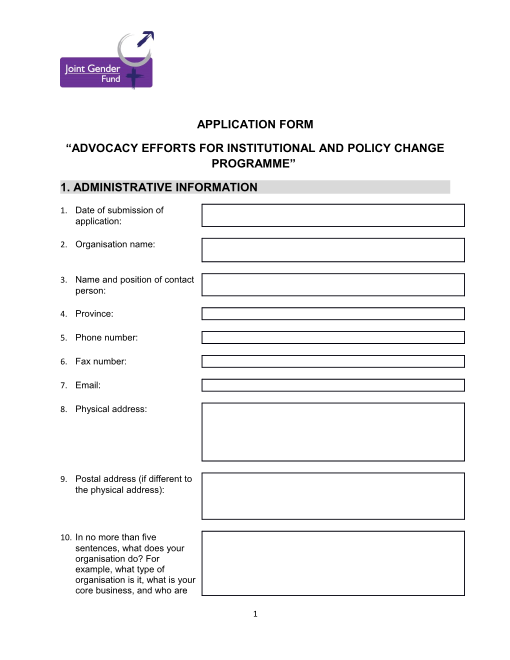 Advocacy Efforts for Institutional and Policy Change Programme