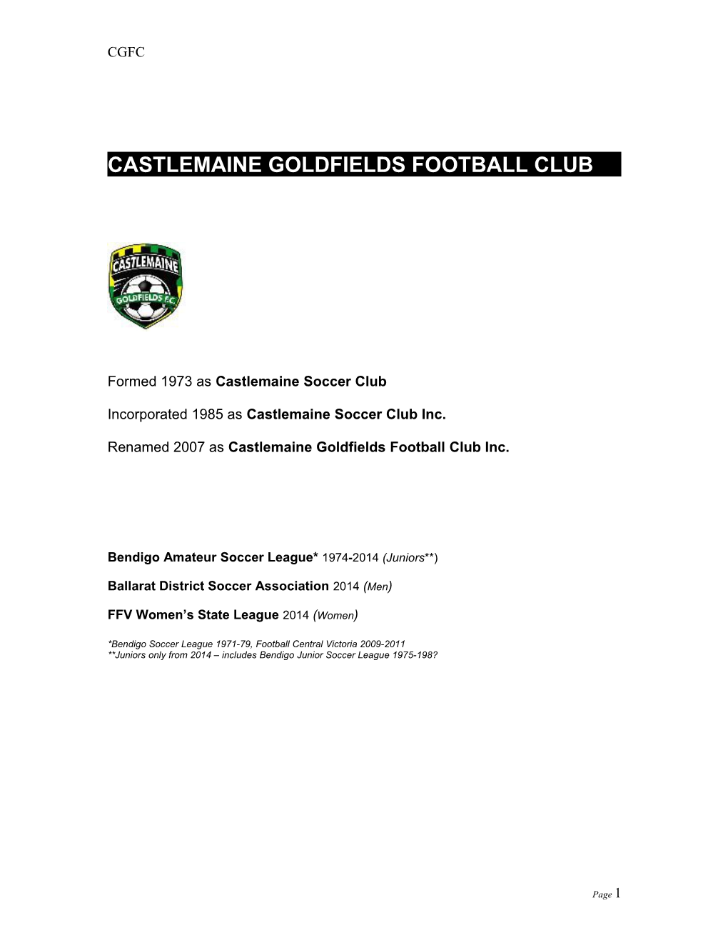 Castlemaine Goldfields FC