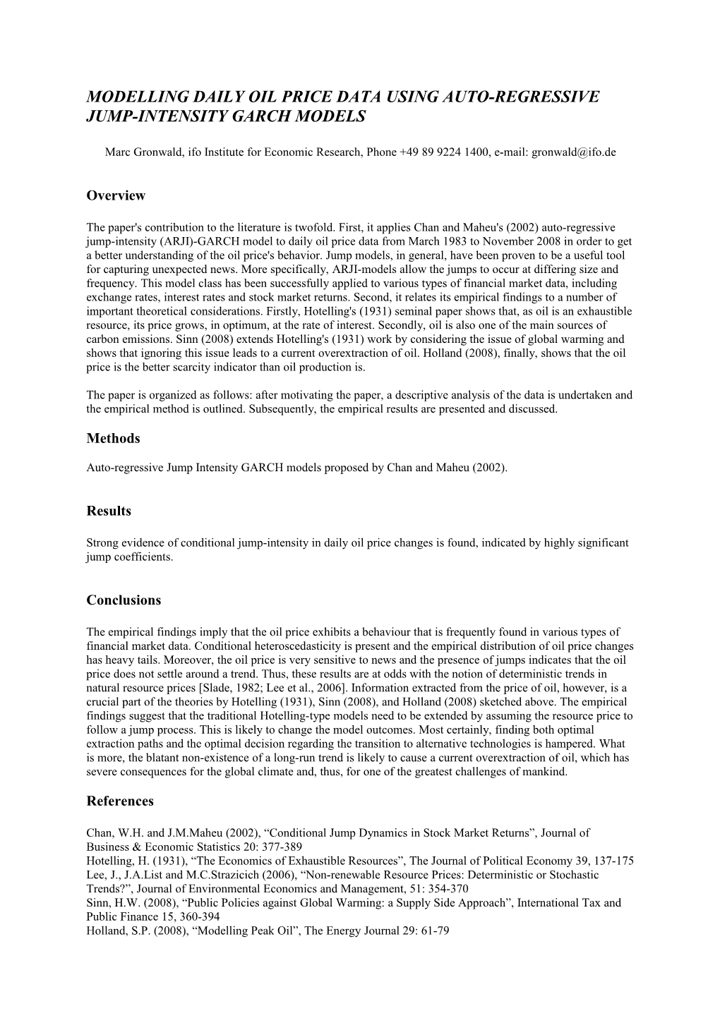 Modeling Daily Oil Price Data Using Auto-Regressive Jump Intensity GARCH Models