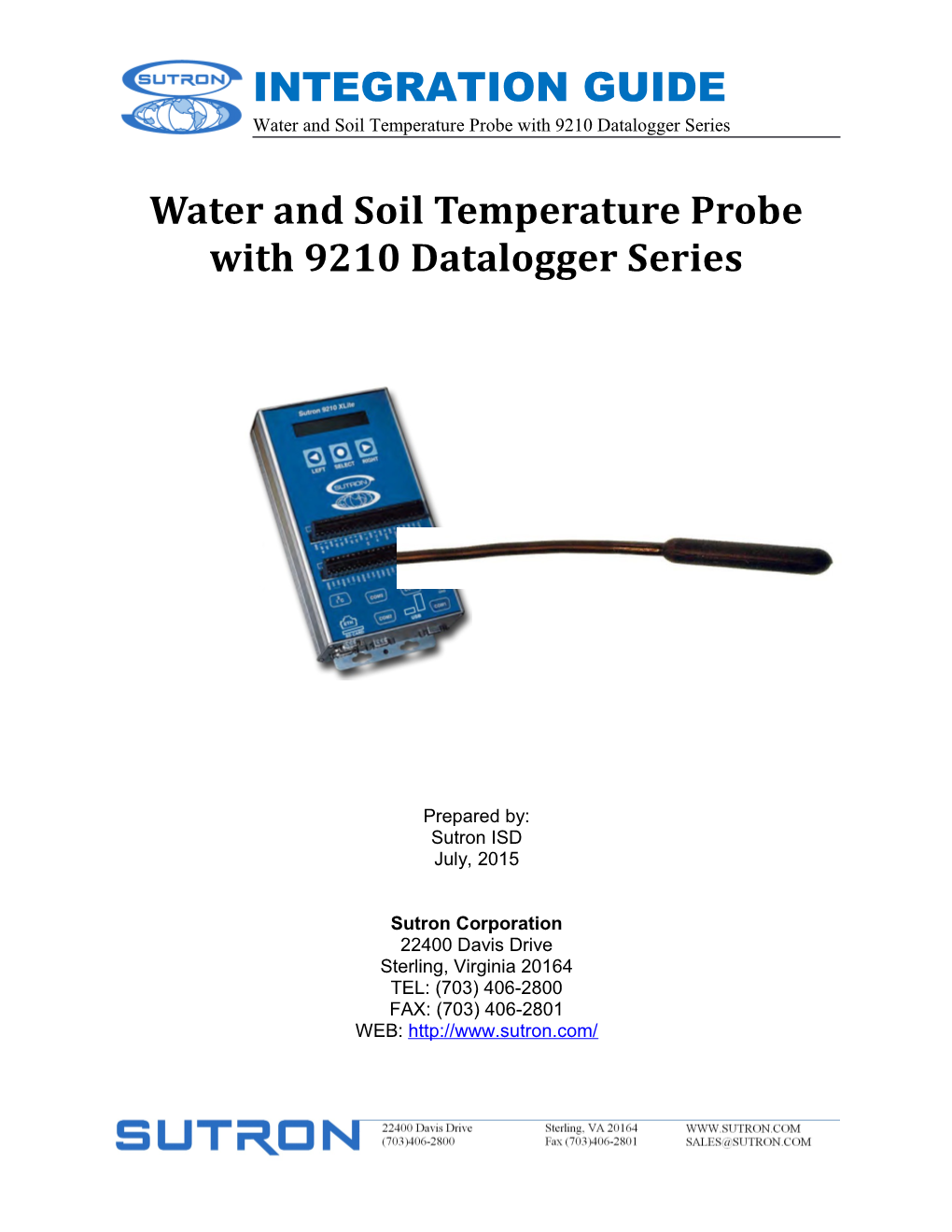 Water and Soil Temperature Probe with 9210 Datalogger Series