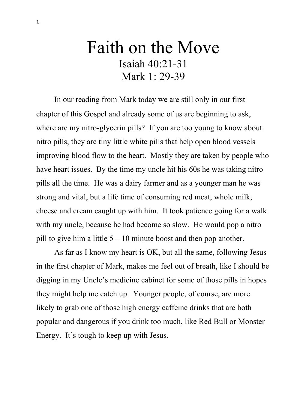 Faith on the Move