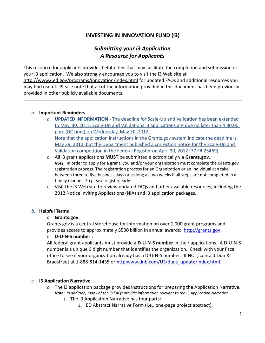 Submitting Your I3 Application a Resource for Applicants(MS Word)