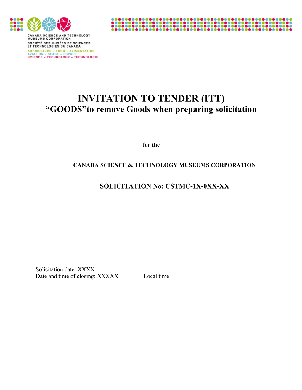 GOODS to Remove Goods When Preparing Solicitation