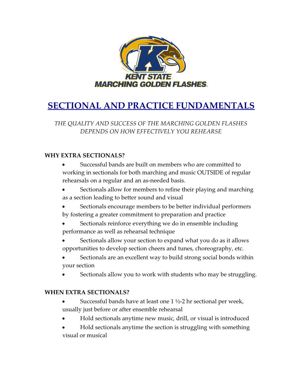 Sectional and Practice Fundamentals