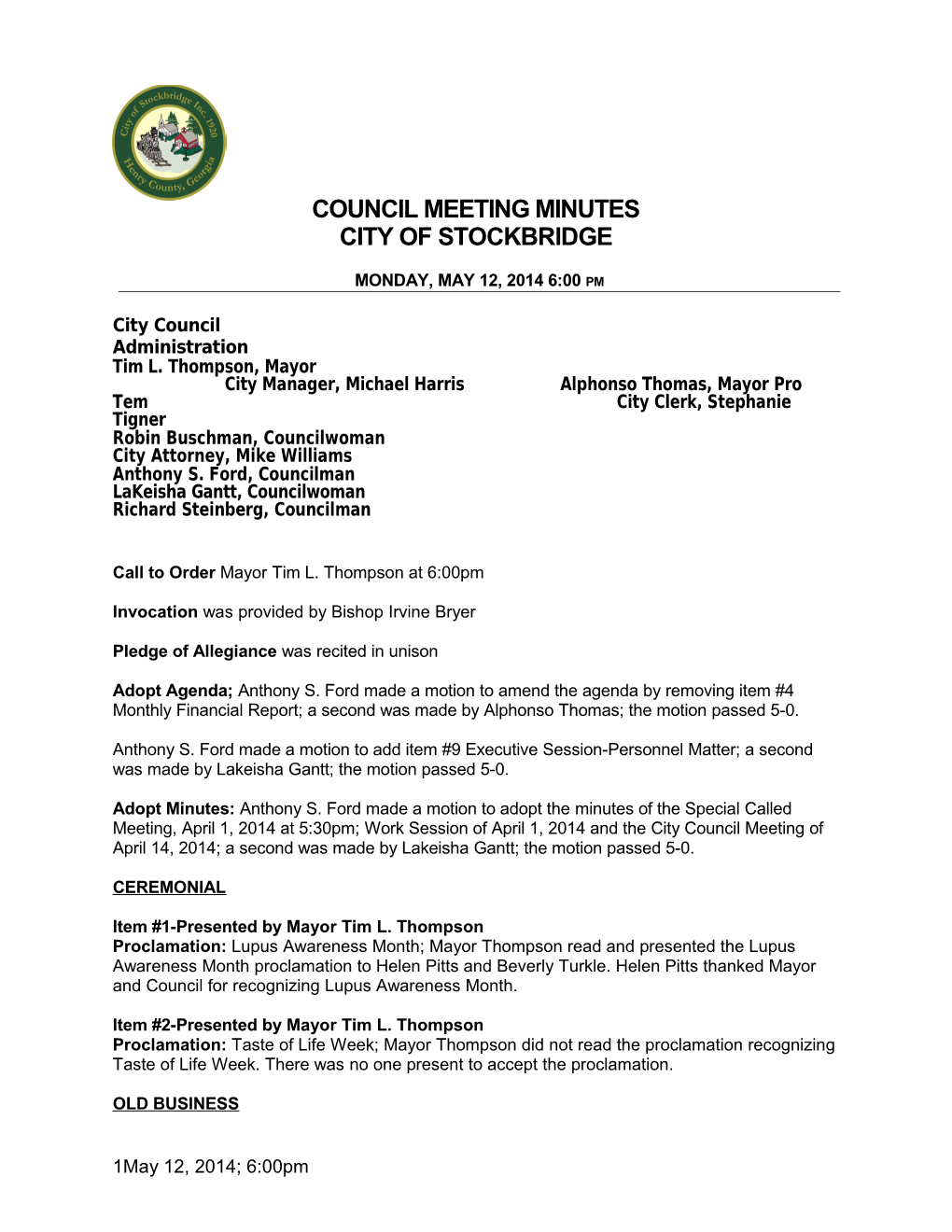 Council Meetingminutes