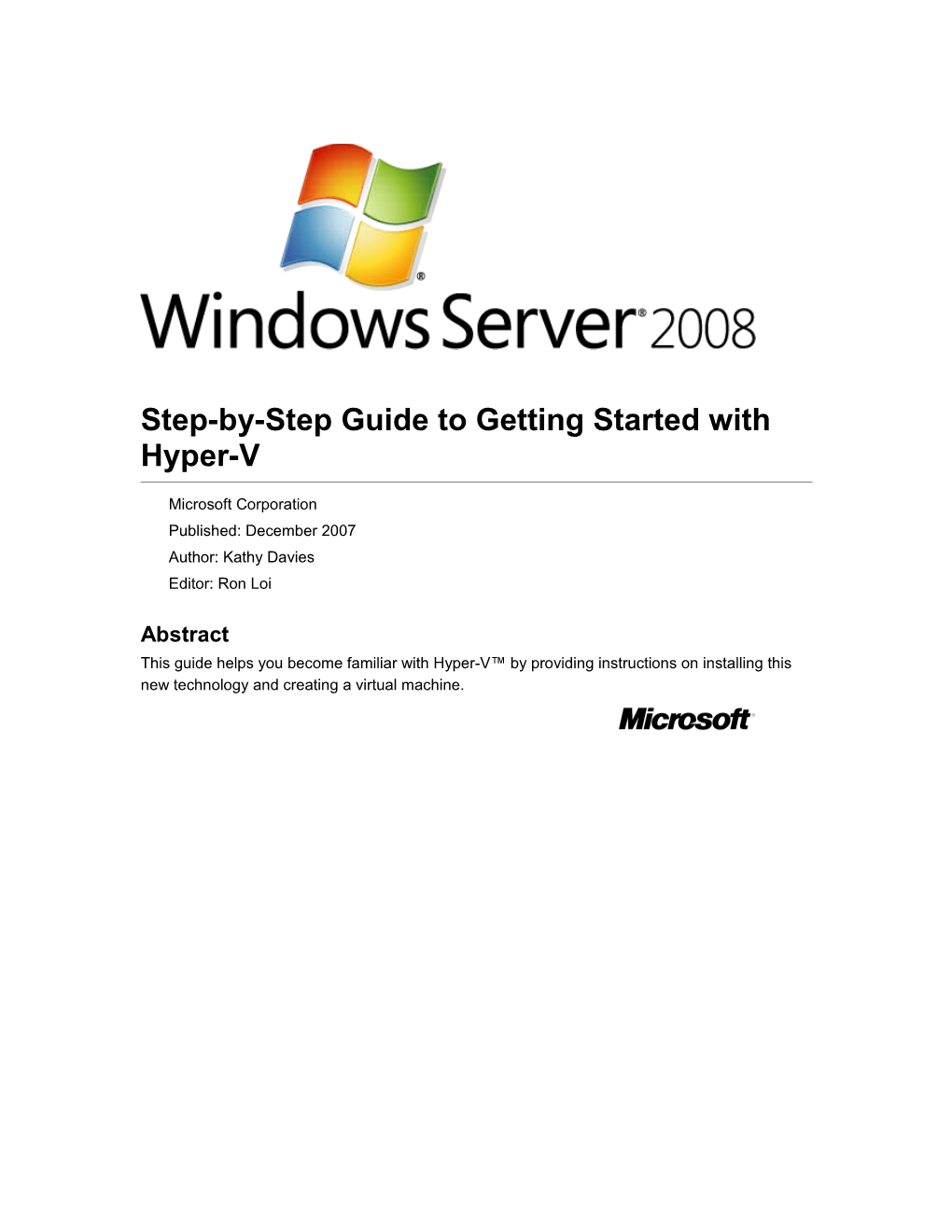 Step-By-Step Guide to Getting Started with Hyper-V