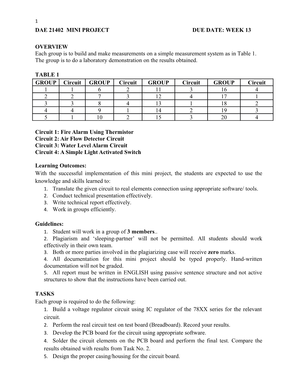 Dae 21402 Mini Project Due Date: Week 13