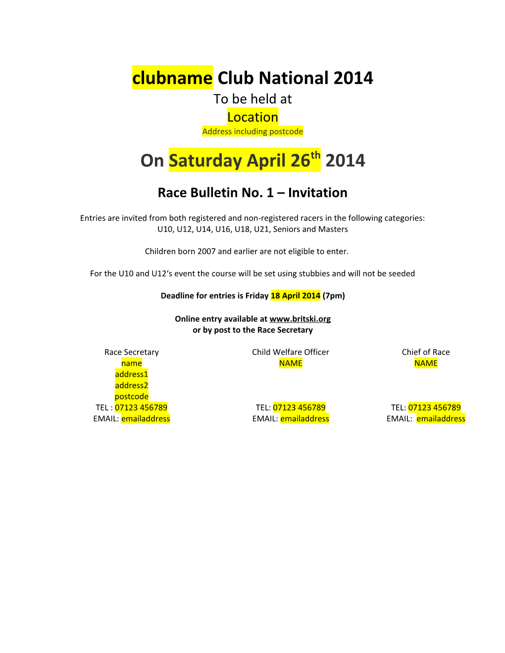 Clubname Club National 2014