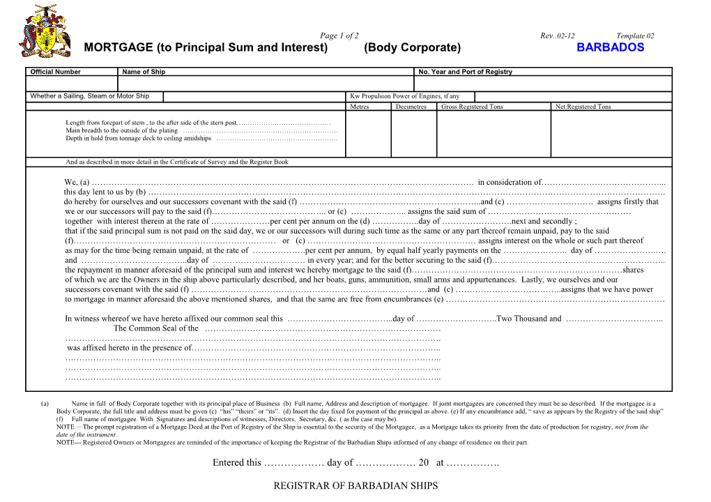 MORTGAGE (To Secure Account Current, &C