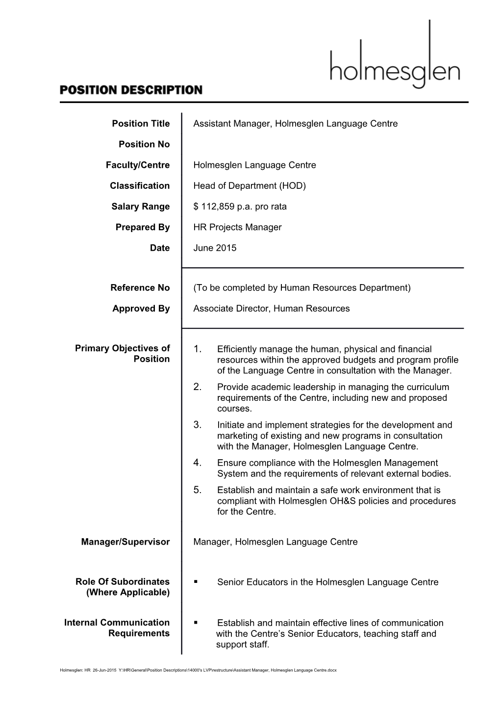 Senior Educators in the Holmesglen Language Centre