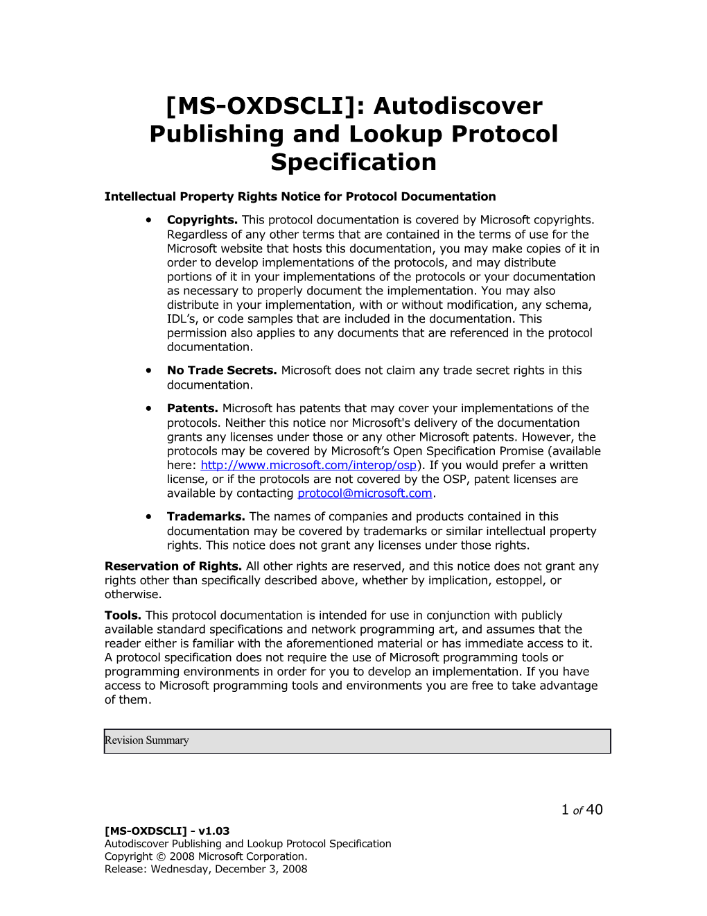 MS-OXDSCLI : Autodiscover Publishing and Lookup Protocol Specification
