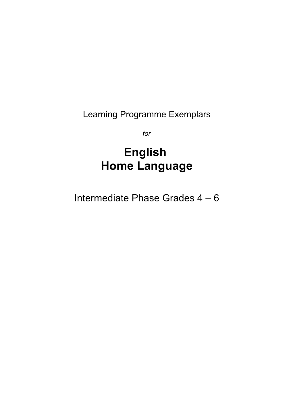 Learning Programme Exemplars