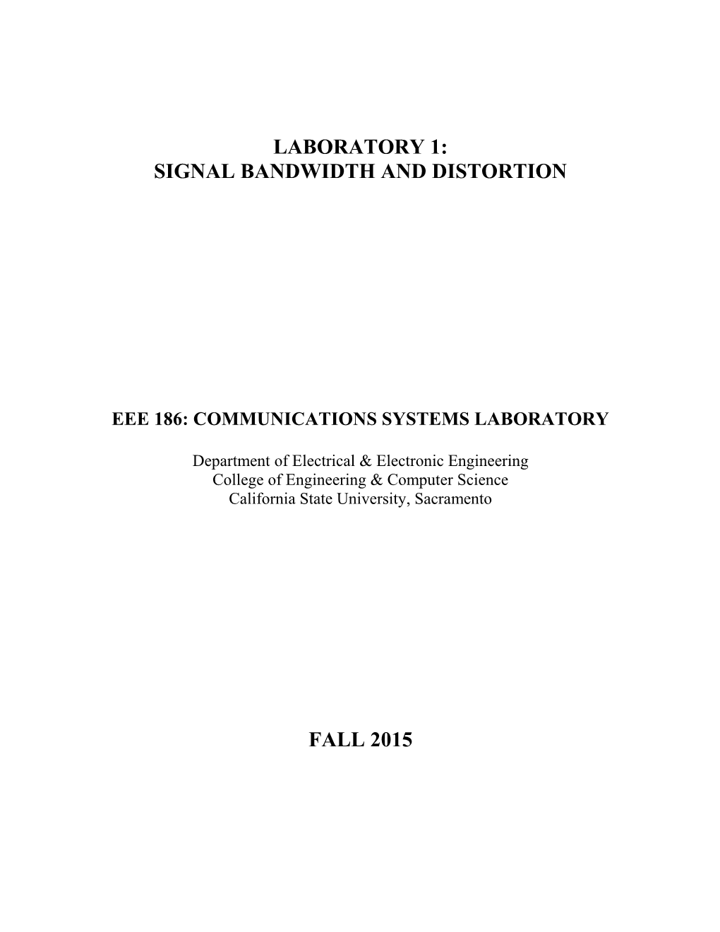 Signal Bandwidth and Distortion