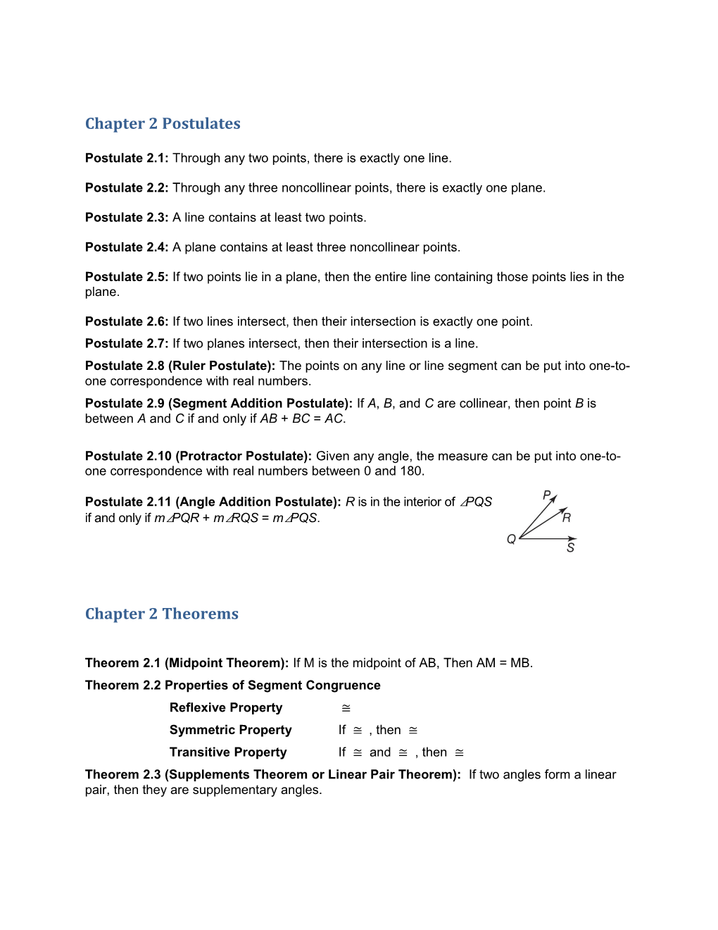 Chapter 2 Postulates