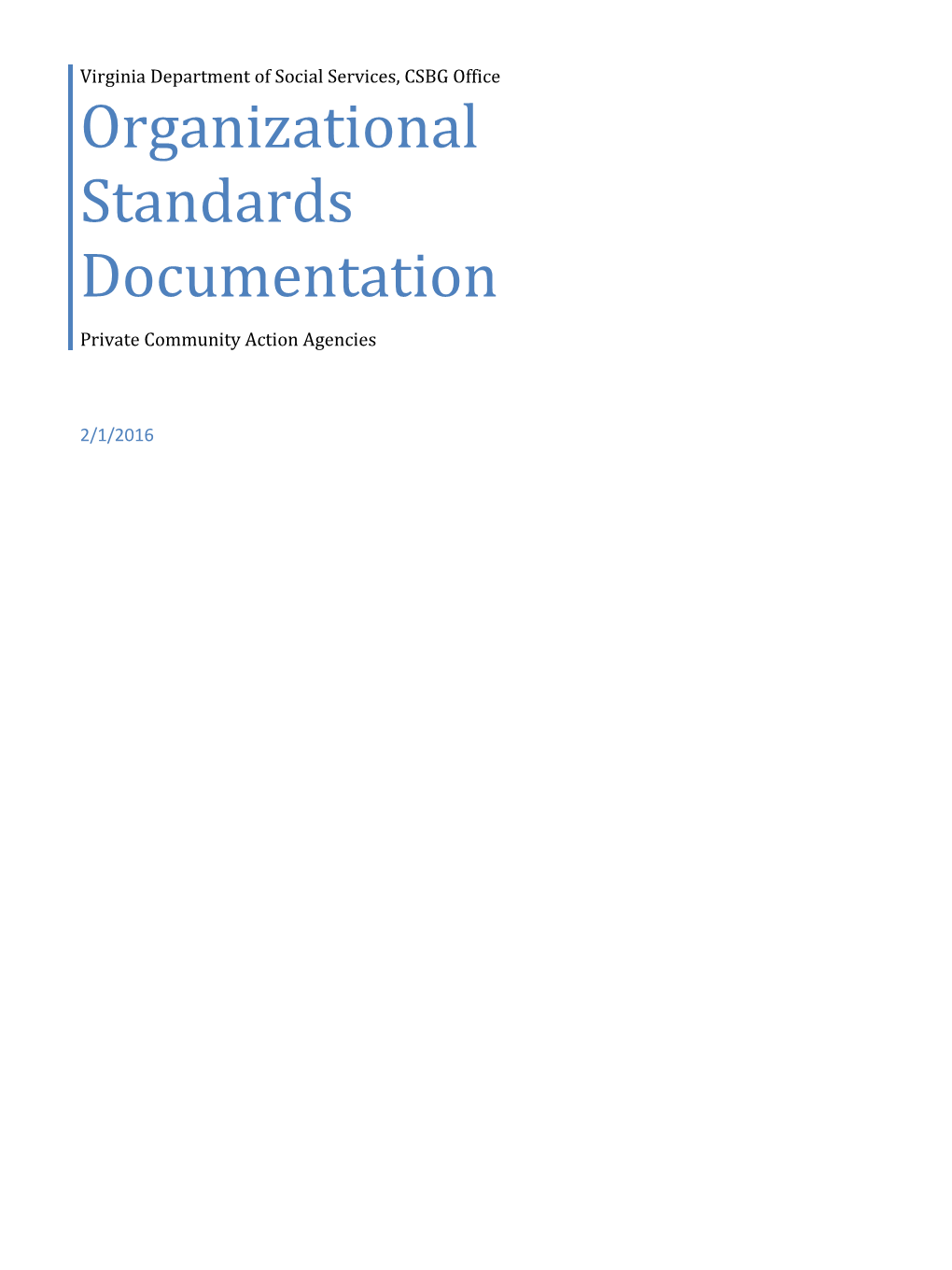 Organizational Standards Documentation