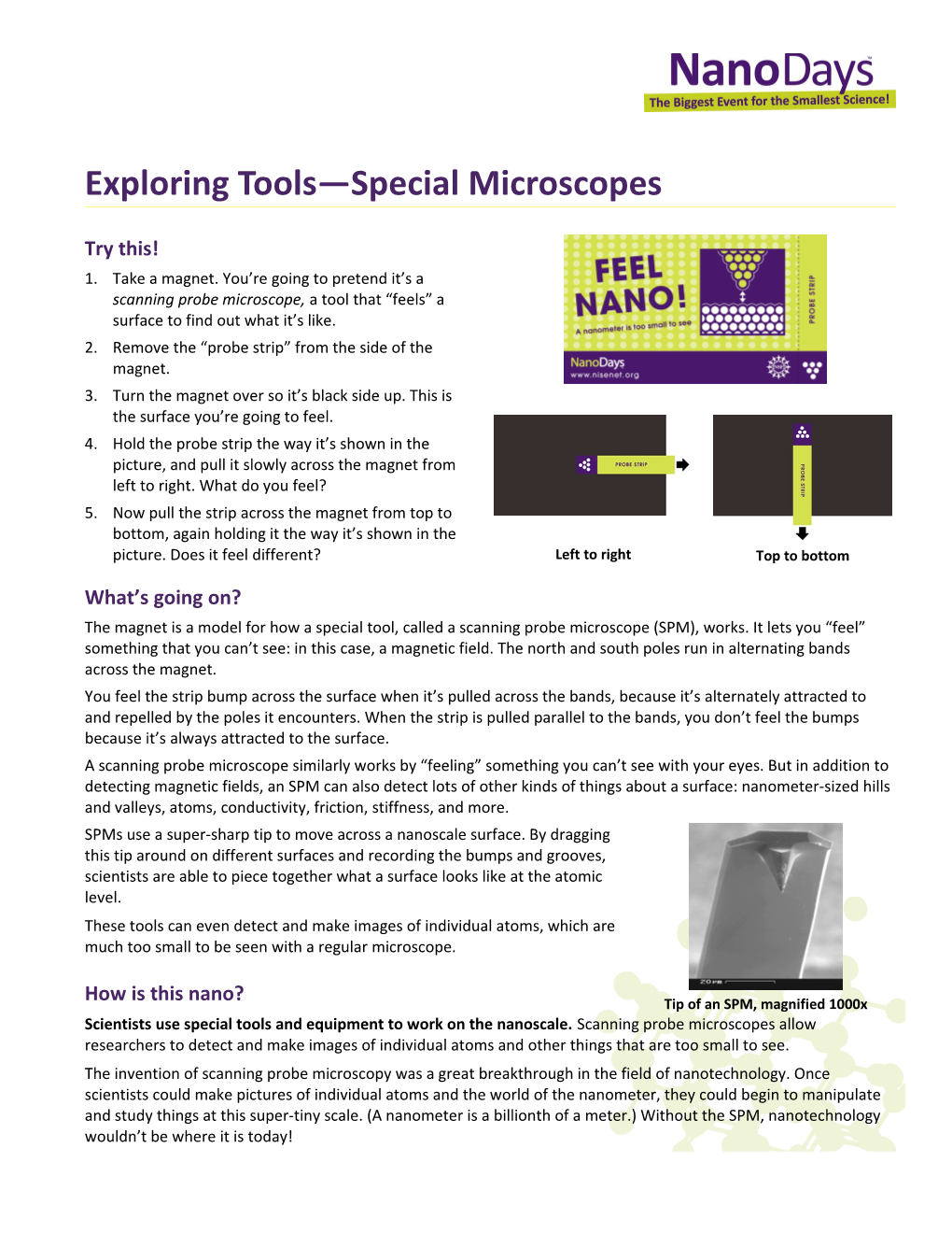 Exploring Tools Special Microscopes